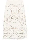 Forte Forte Cut-out Midi Skirt With Floral Pattern In Pink