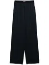 Forte Forte Dark Blue Straight Leg Trousers In Blue