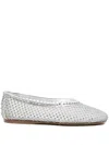 Forte Forte Crystal-mesh Ballet Flats In Silver