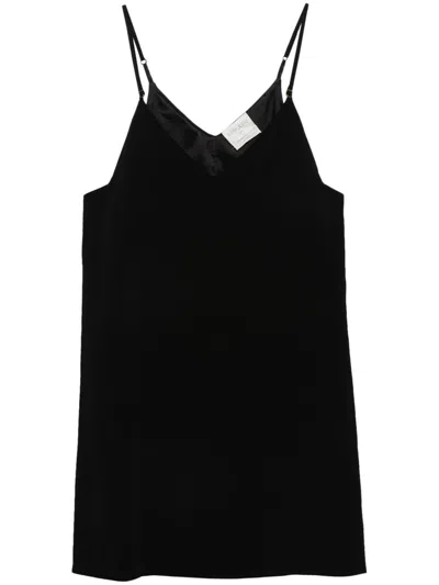 Forte Forte V-neck Mini Dress In Black