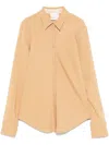 Forte Forte Strong Strong Stretch Cady Crepe Shirt In Brown
