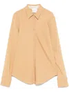 Forte Forte Strong Strong Stretch Cady Crepe Shirt In Brown