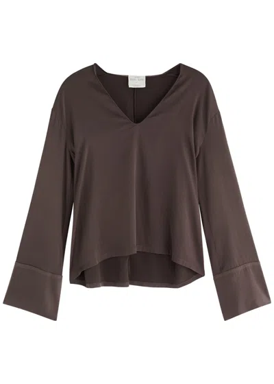 Forte Forte Forte_forte Stretch-silk Satin Top In Dark Red