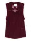 Forte Forte Open-knit Sleeveless Top In Burgundy