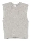 Forte Forte Cropped Sleeveless Top Ribbed Hem In Gray