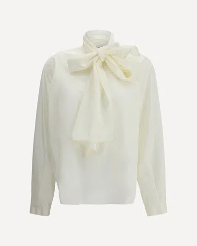 Forte Forte Forte_forte Taffeta Shirt With Removable Bow In White
