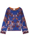 Forte Forte Nature-motif Brushed Jumper In Blue