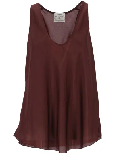 Forte Forte Scoop-neck Racer-back Top In Brown
