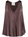 Forte Forte V-neck Silk Blouse In Lava
