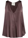 Forte Forte V-neck Silk Blouse In Lava