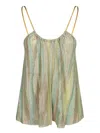 Forte Forte Striped Spaghetti-strap Tank Top In Green
