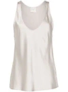 Forte Forte Lightweight Satin Tank Top In Beige
