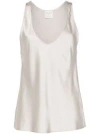 Forte Forte Lightweight Satin Tank Top In Beige
