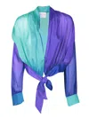 Forte Forte Ombré-effect Silk Blouse In Blue