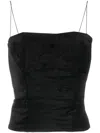 Forte Forte Square-neck Cotton-blend Tank Top In Black