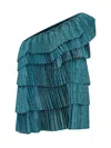 Forte Forte One-shoulder Top In Smeraldo In Blue