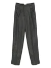 Forte Forte Highrise Trousers In Wool With Chevron Patterning In Gray
