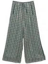 Forte Forte Trousers Blue And Green In Gray