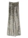 Forte Forte High Waist Wide-leg Trousers With Metallic Effect In Gray