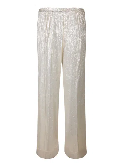 Forte Forte Lurex Ivory Trousers In White