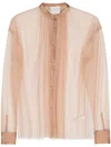 Forte Forte Raw-cut Mesh Shirt In Beige