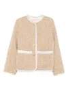 Forte Forte Textured Fabric Jacket Gold-tone Buttons In Pink