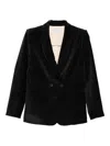 Forte Forte Double-breasted Velvet Jacket Pockets In Black