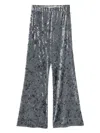 Forte Forte Women Velvet High-waisted Trousers In Gray