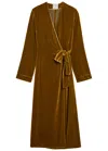 Forte Forte Forte_forte Velvet Midi Wrap Dress In Gold