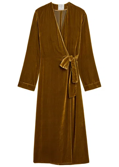 Forte Forte Forte_forte Velvet Midi Wrap Dress In Gold