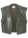 Forte Forte Snakeskin-effect Leather Gilet In Green