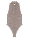 Forte Forte Oberteil Im Metallic-look In Gray