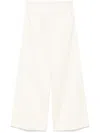 Forte Forte Wide-leg Cotton Trousers With Elastic Waistband In Beige