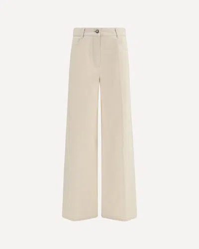 Forte Forte Flocked Wide-leg Jeans In Neutral