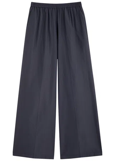 Forte Forte Forte_forte Wide-leg Taffeta Trousers In Dark Blue