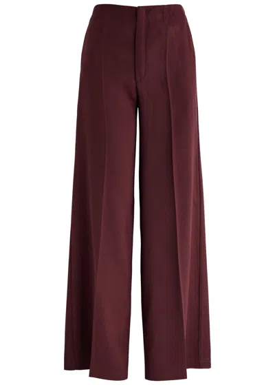Forte Forte Forte_forte Wide-leg Woven Trousers In Burgundy