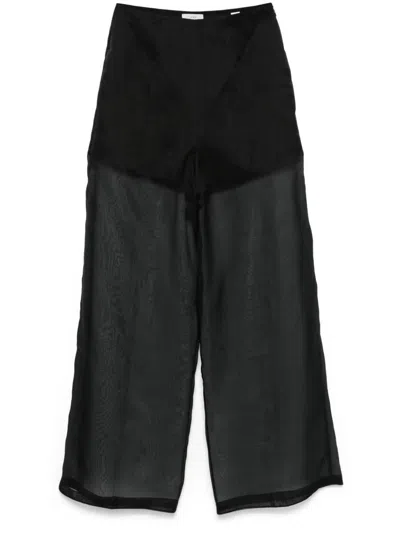 FORTE FORTE FORTE_FORTE WIDE–LEG TROUSERS IN SILK ORGANZA