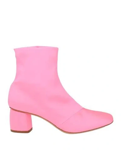 Forte Forte Forte_forte Woman Ankle Boots Fuchsia Size 9 Textile Fibers In Pink