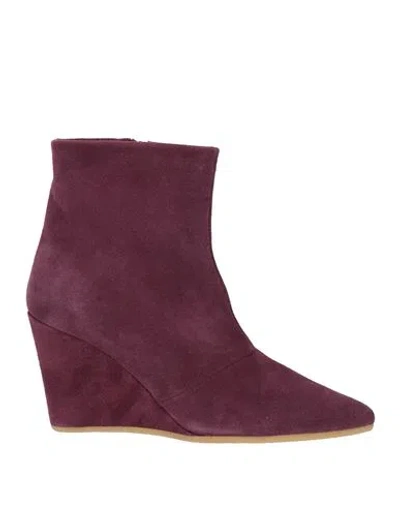 Forte Forte Forte_forte Woman Ankle Boots Plum Size 9 Leather In Purple