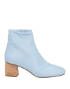 Forte Forte Forte_forte Woman Ankle Boots Sky Blue Size 6 Leather In Blue