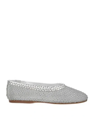 Forte Forte Forte_forte Woman Ballet Flats Silver Size 10 Textile Fibers In Gray