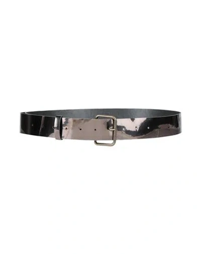Forte Forte Forte_forte Woman Belt Gunmetal Size 34 Polyurethane In Gray