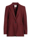 Forte Forte Forte_forte Woman Blazer Burgundy Size 2 Wool, Polyamide In Red