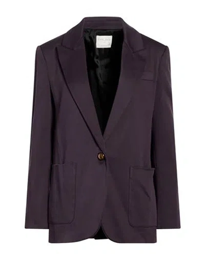 Forte Forte Forte_forte Woman Blazer Dark Purple Size 4 Cotton, Polyamide, Elastane