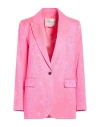 Forte Forte Forte_forte Woman Blazer Fuchsia Size 3 Cotton, Polyester In Pink