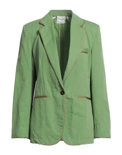 Forte Forte Forte_forte Woman Blazer Green Size 2 Cotton, Linen, Silk, Cupro