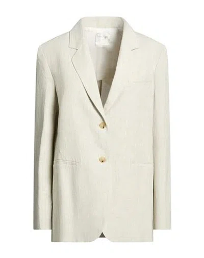 Forte Forte Forte_forte Woman Blazer Light Grey Size 0 Viscose, Linen, Polyester, Polyamide In White