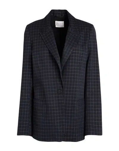 Forte Forte Forte_forte Woman Blazer Midnight Blue Size 2 Polyester, Viscose, Metallic Polyester, Elastane In Black