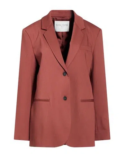 Forte Forte Forte_forte Woman Blazer Rust Size 3 Viscose, Virgin Wool, Elastane In Red