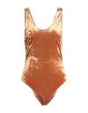 Forte Forte Forte_forte Woman Bodysuit Apricot Size 2 Polyester, Elastane In Orange